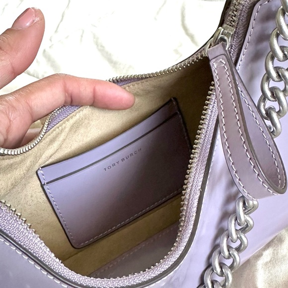 TORY BURCH Mini Leather Satchel Purse Small 151 Mercer Crescent Bag in Lavender - Picture 11 of 15